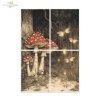 Papier morwowy decoupage FPA1033 seria Czary Alicji - mroczny las, grzyby, muchomory, świetliki, baśniowe kompozycje* Mulberry decoupage paper FPA1033 Alice's Magic series - dark forest, mushrooms, toadstools, fireflies, fairy-tale compositions* Papel de